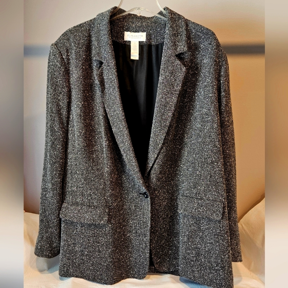 Elisabeth tweed jacket, black and white,  size 22